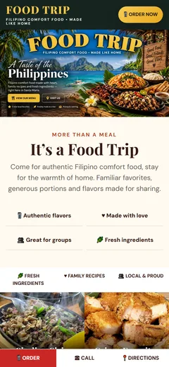FoodTrip of Santa Maria home page on a phone