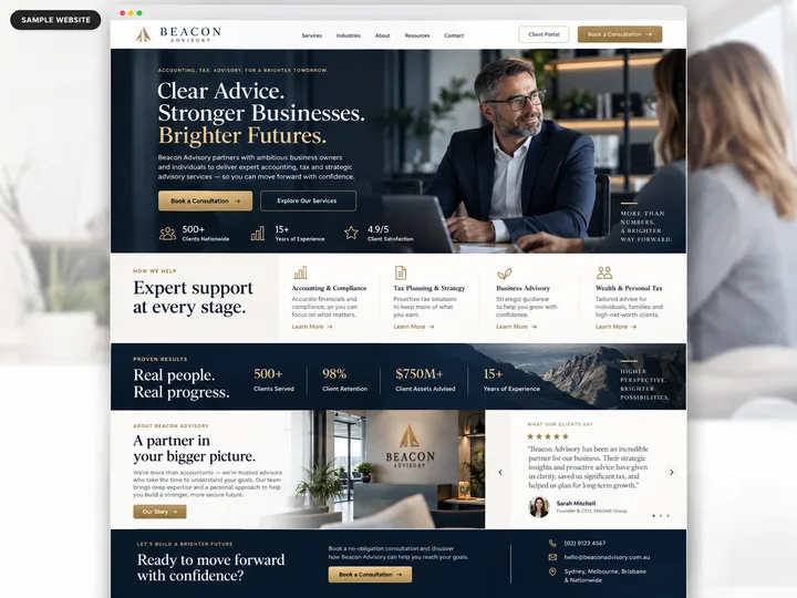 Sample preview of Beacon, a accounting & professional WestSideSite design