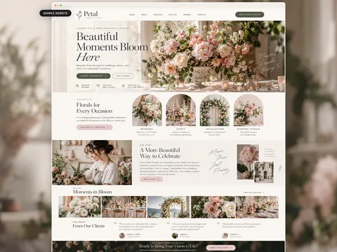 Sample preview of Petal, a florist & boutique WestSideSite design